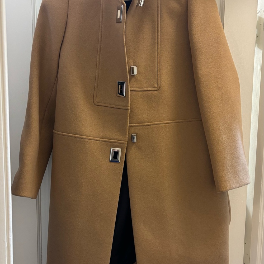 BNWT Maje Tan Camel Coat with Silver Details